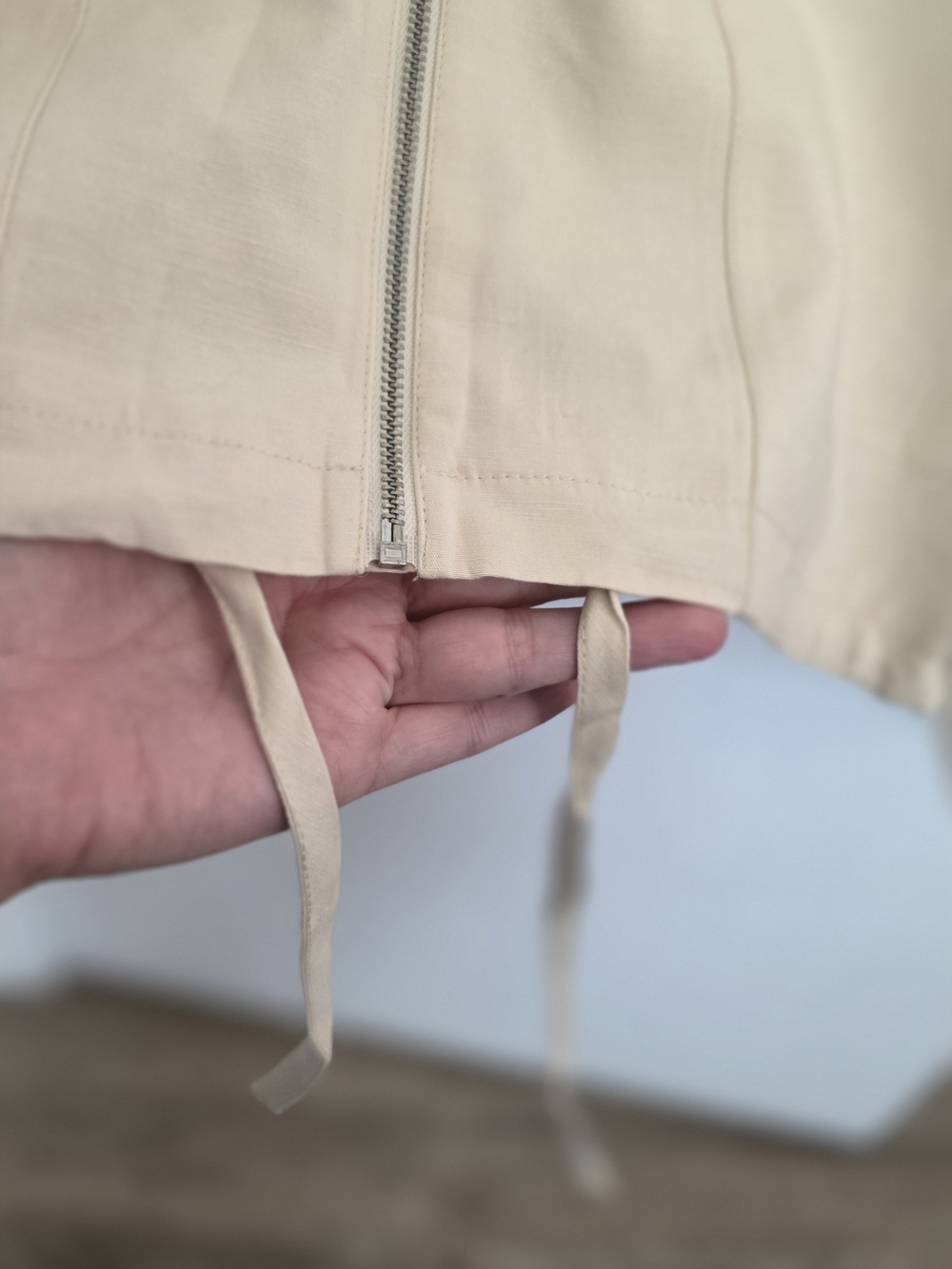 NWT Cream Frog Closure Lightweight Bomber JACKET - Picture 10 of 15